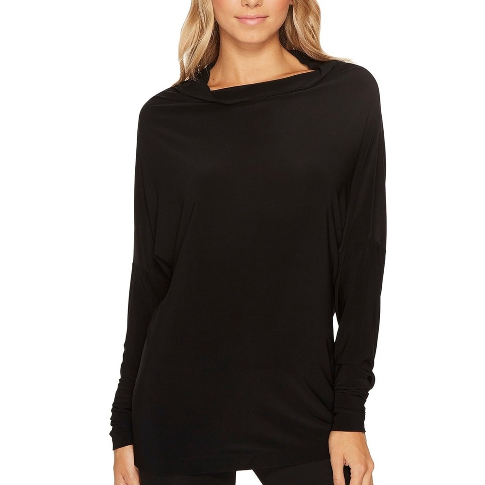NORMA KAMALI | All In One Mini Dolman Top Long Sleeve Black | S